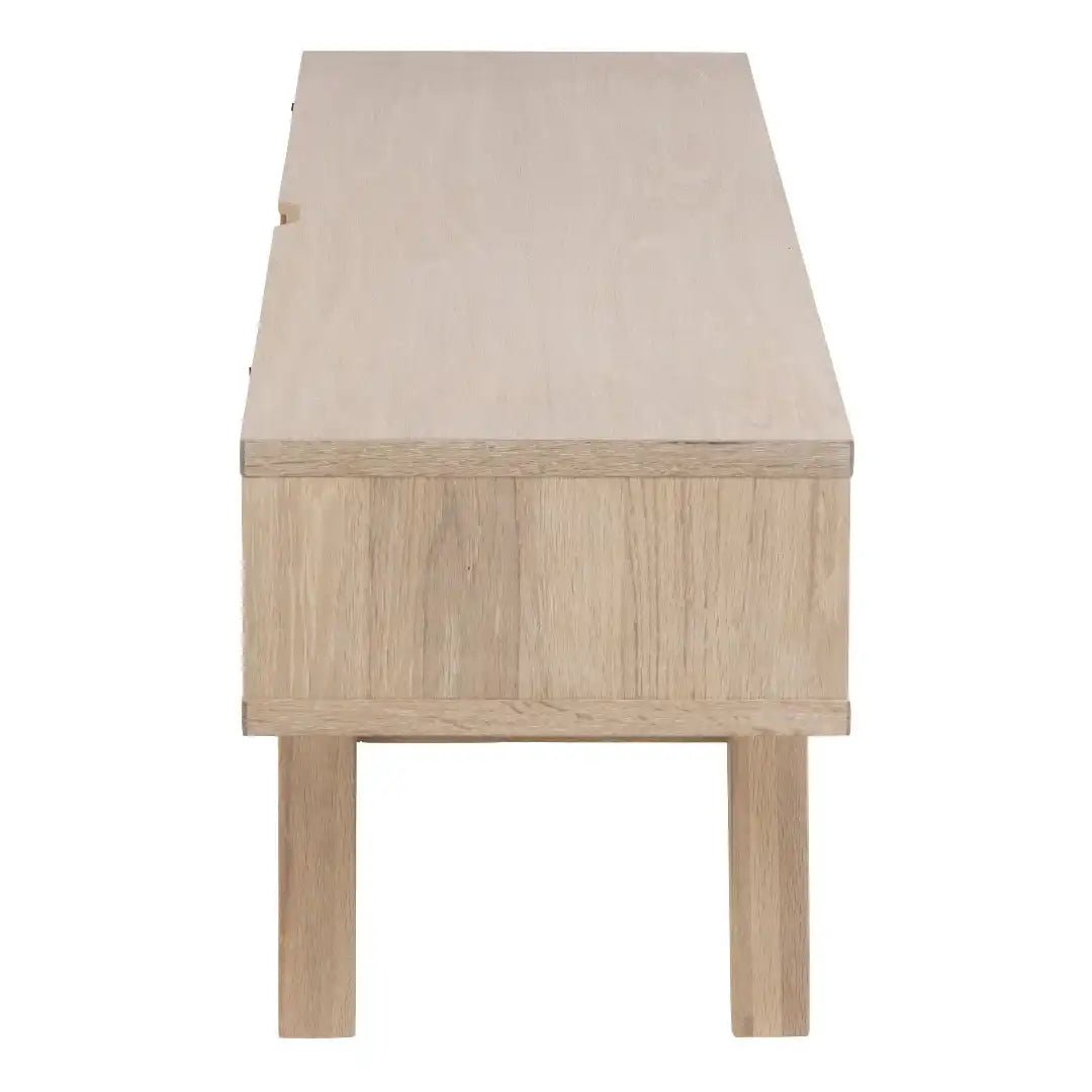 A - Line TV Unit with 2 Drawers in White Oak - Price Crash Furniture