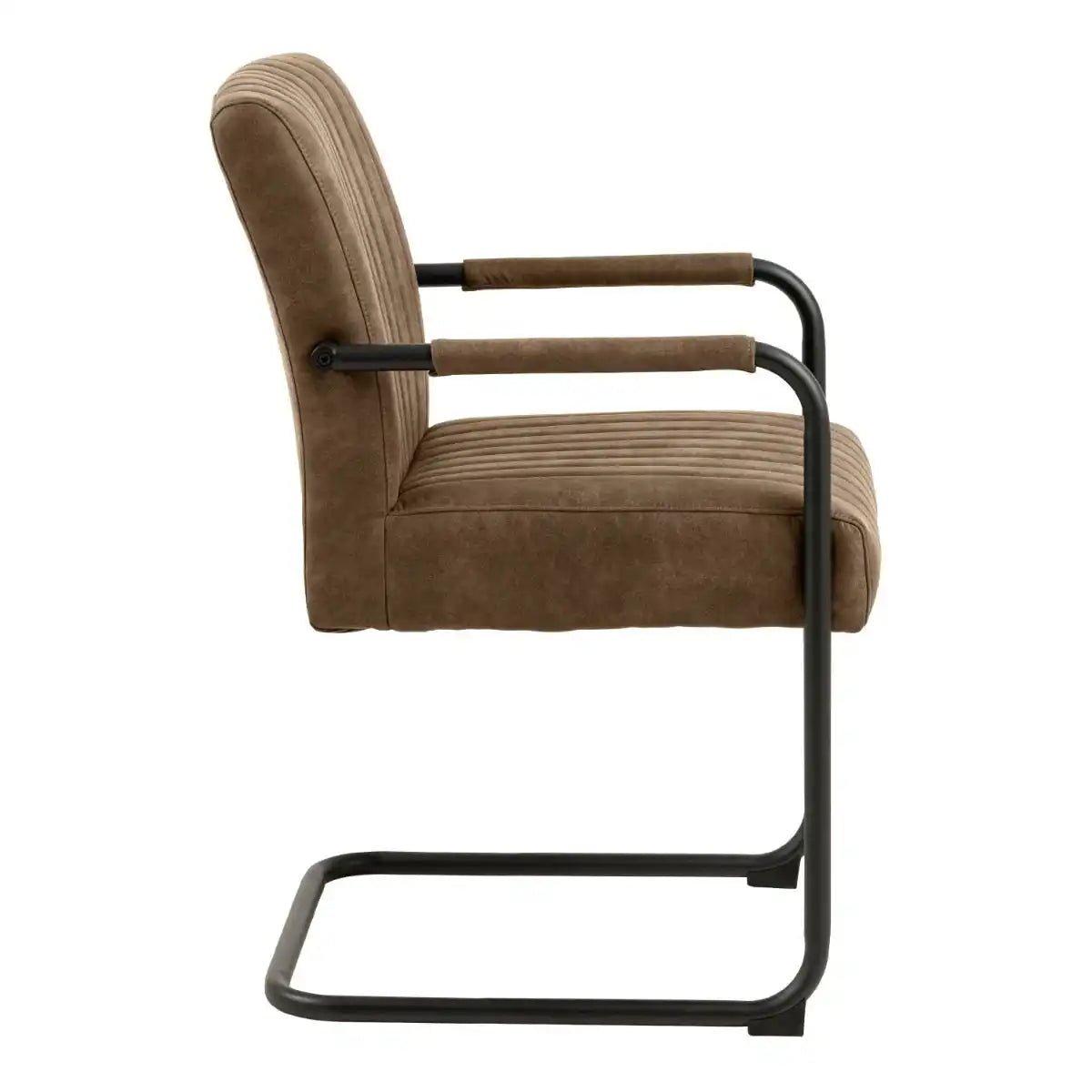 Adele Dining Chair In Light Brown Fabric Set Of 2 - Price Crash Furniture