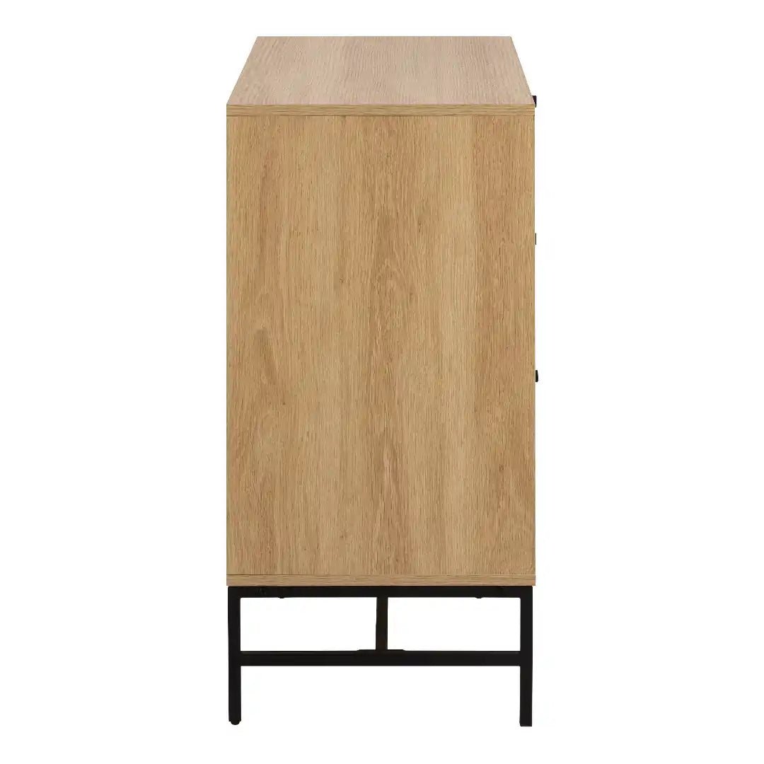 Albany Chest of 3 Drawers in Oak/Black Legs - Price Crash Furniture