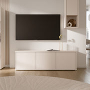 Alice Springs Large TV Cabinet With 3 Push To Open Doors in Sand - Price Crash Furniture