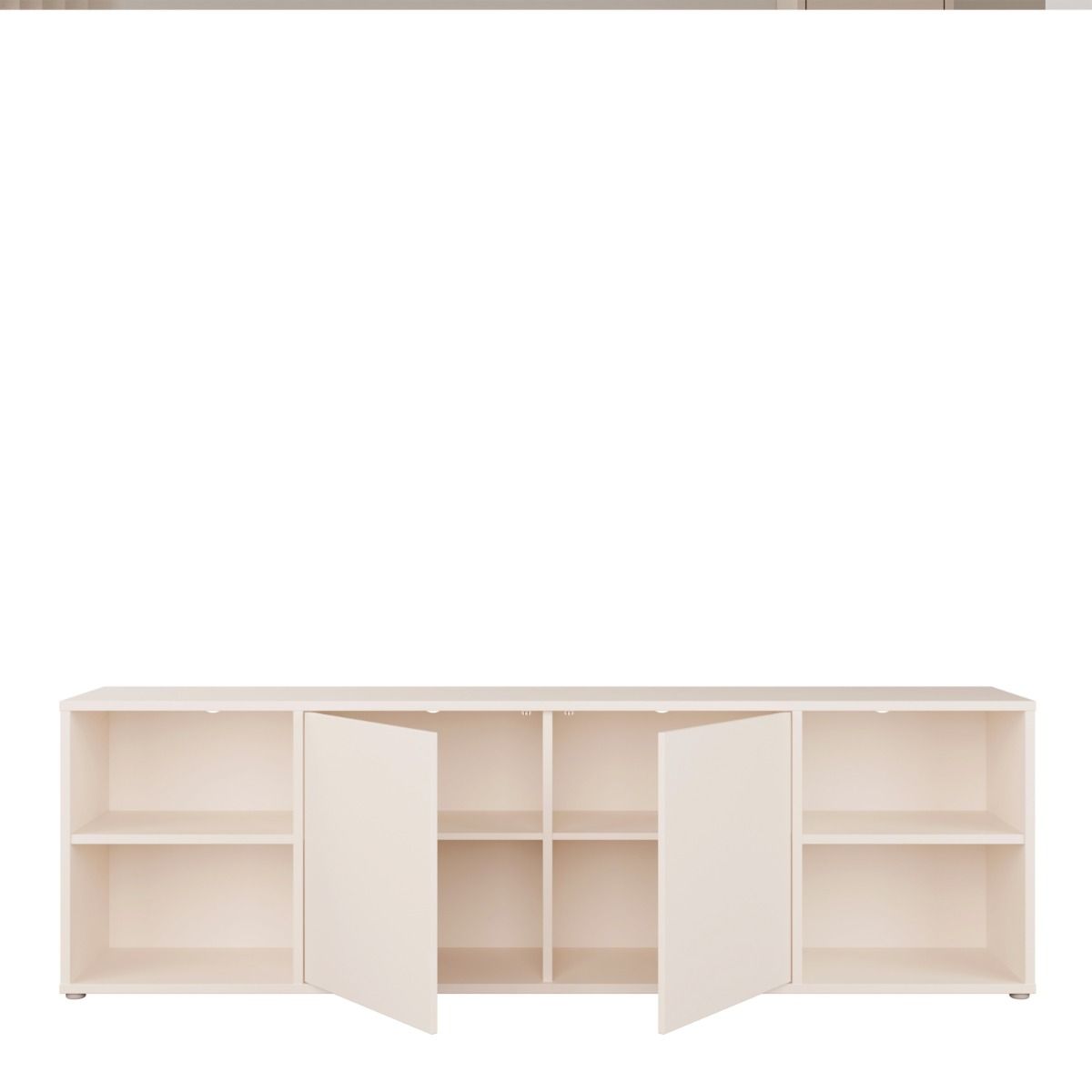 Alice Springs Wide TV Cabinet With 2 Push To Open Doors & 2 Open Shelves In Sand - Price Crash Furniture
