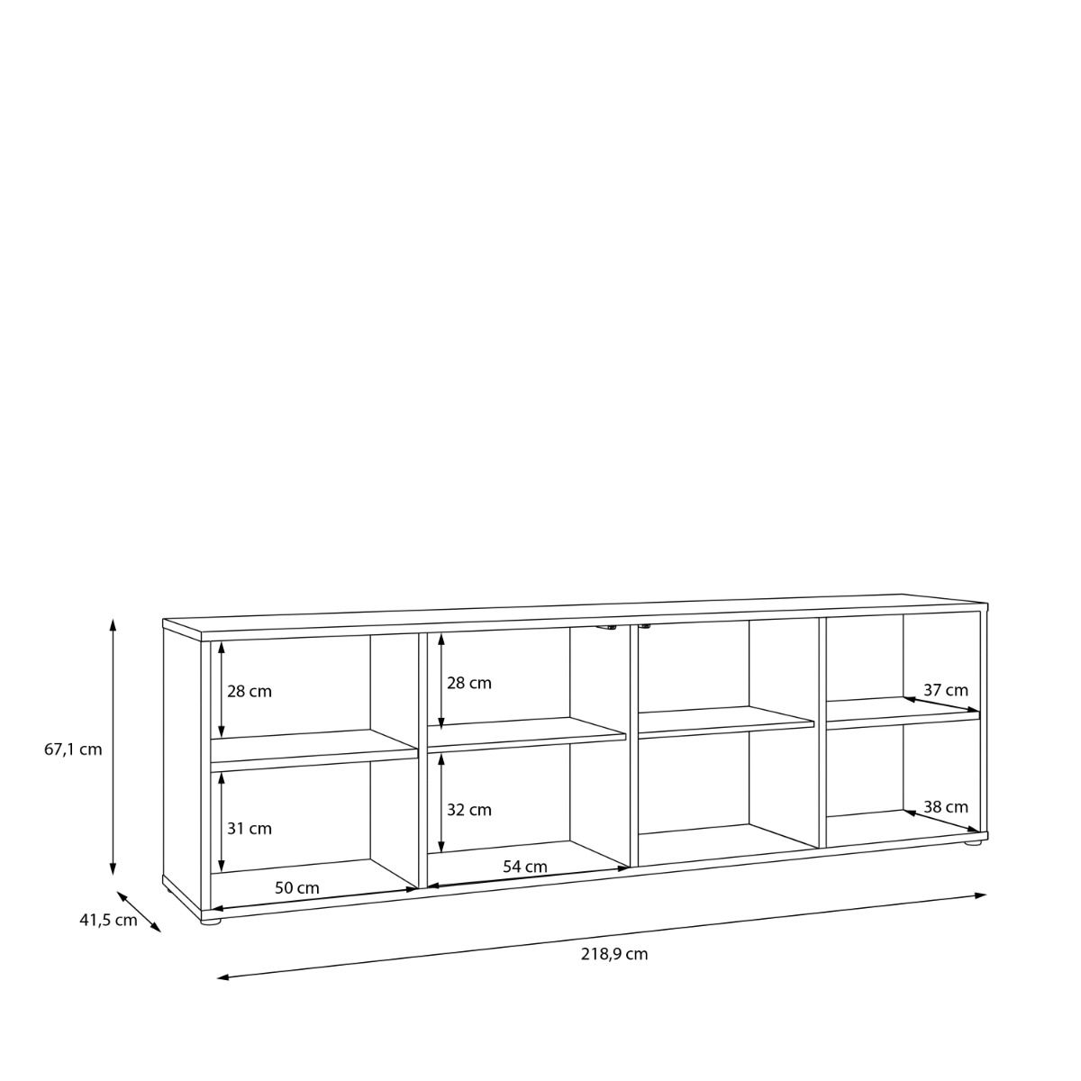 Alice Springs Wide TV Cabinet With 2 Push To Open Doors & 2 Open Shelves In Sand - Price Crash Furniture