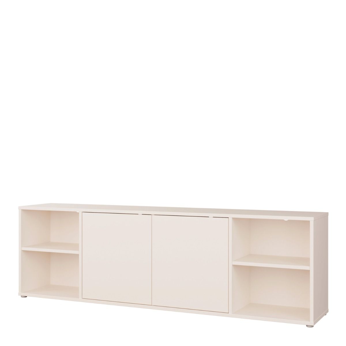 Alice Springs Wide TV Cabinet With 2 Push To Open Doors & 2 Open Shelves In Sand - Price Crash Furniture