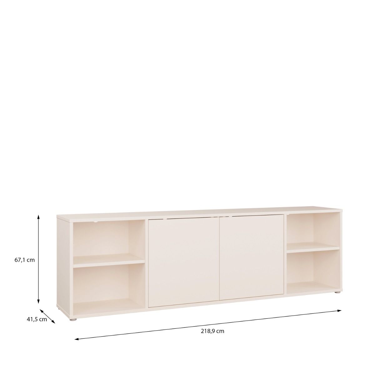 Alice Springs Wide TV Cabinet With 2 Push To Open Doors & 2 Open Shelves In Sand - Price Crash Furniture