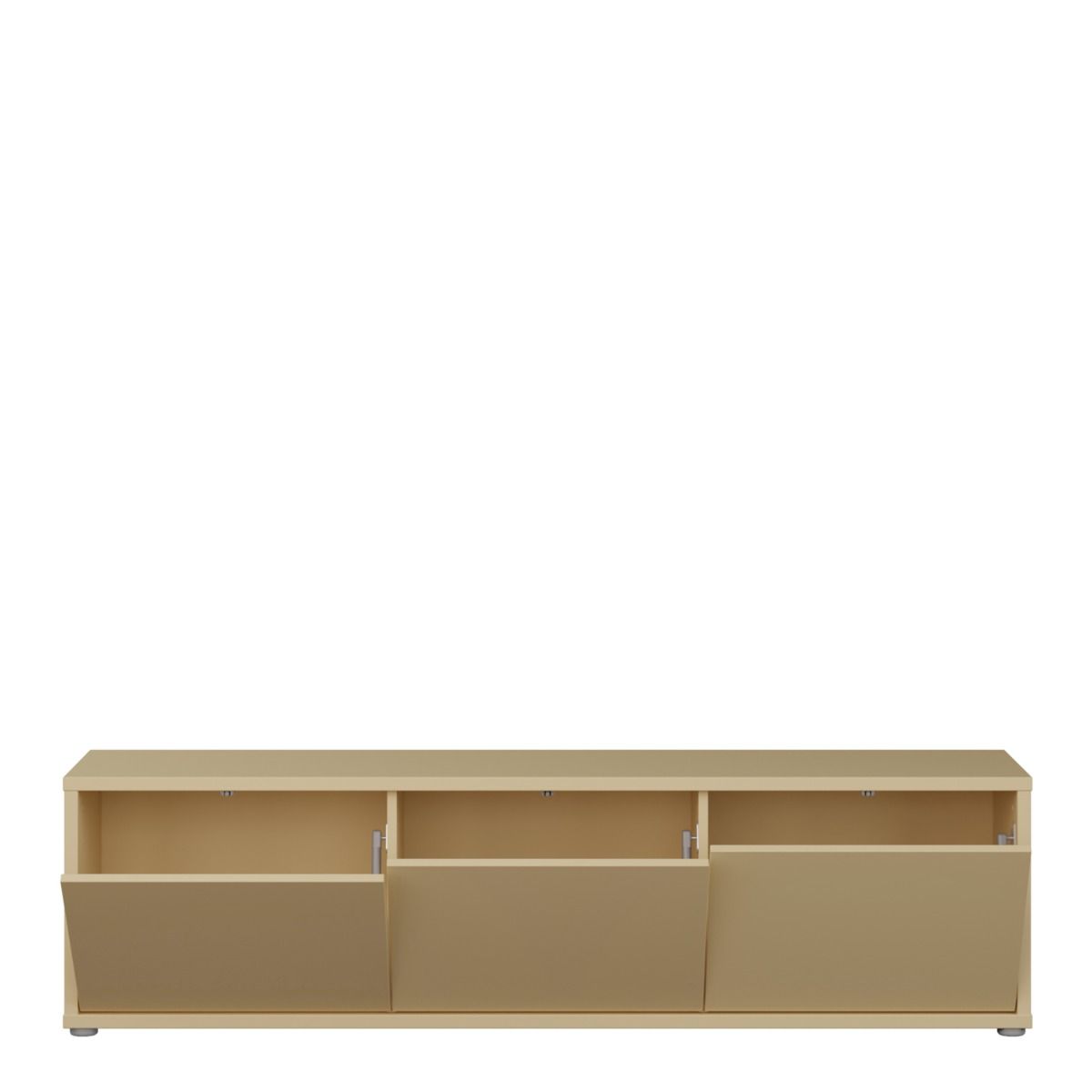 Alice Springs Wide TV Cabinet With 3 Push To Open Doors In Butter Yellow - Price Crash Furniture