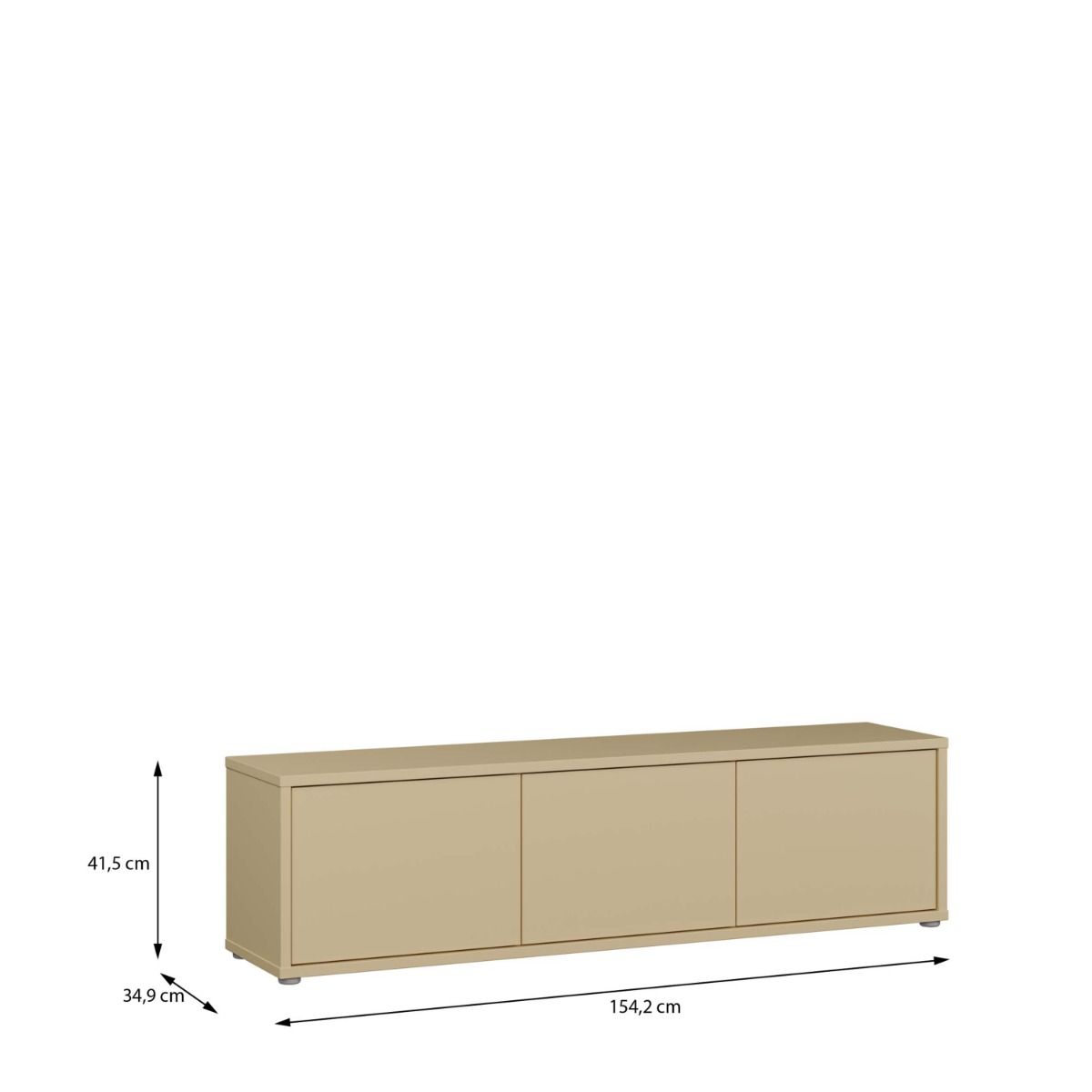 Alice Springs Wide TV Cabinet With 3 Push To Open Doors In Butter Yellow - Price Crash Furniture