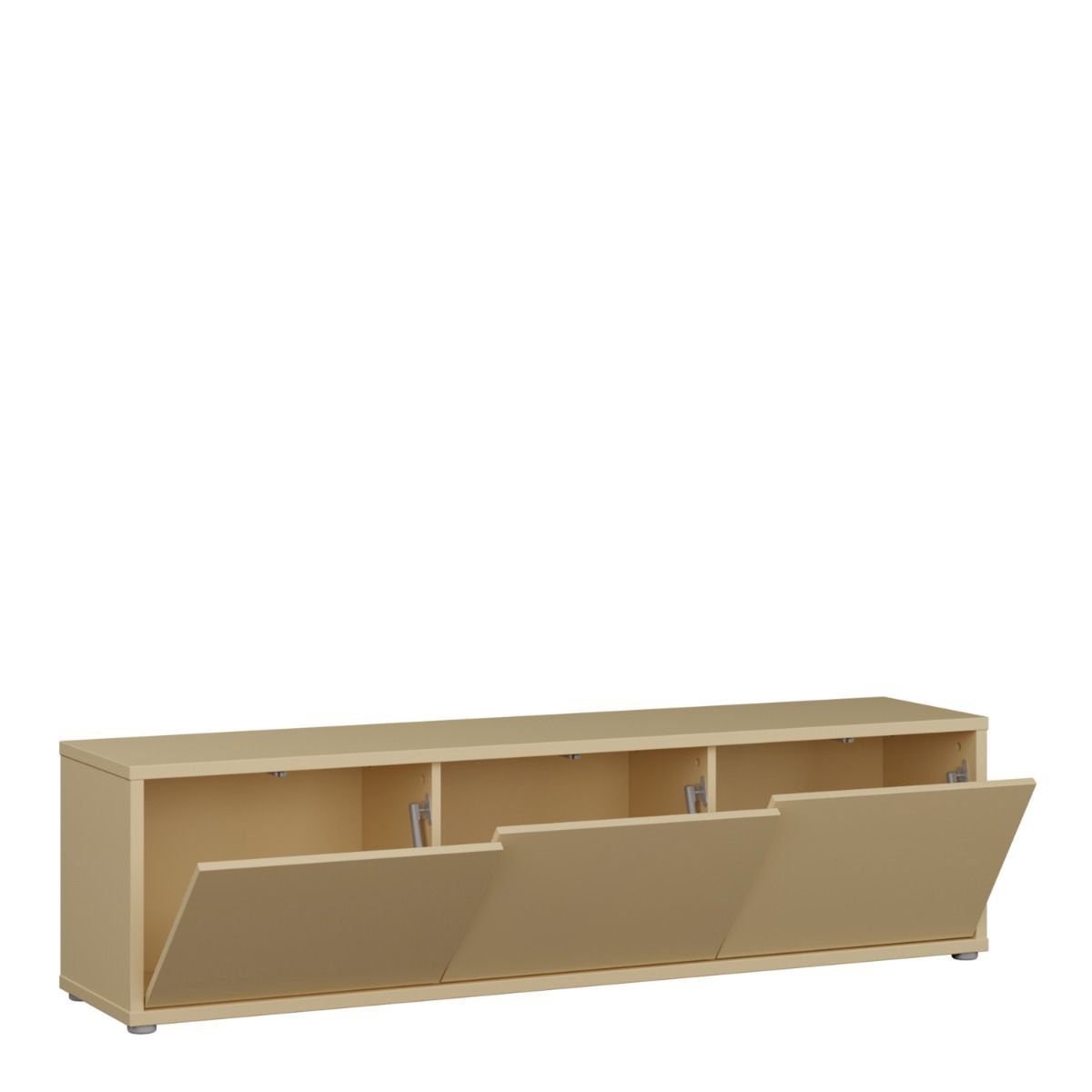 Alice Springs Wide TV Cabinet With 3 Push To Open Doors In Butter Yellow - Price Crash Furniture