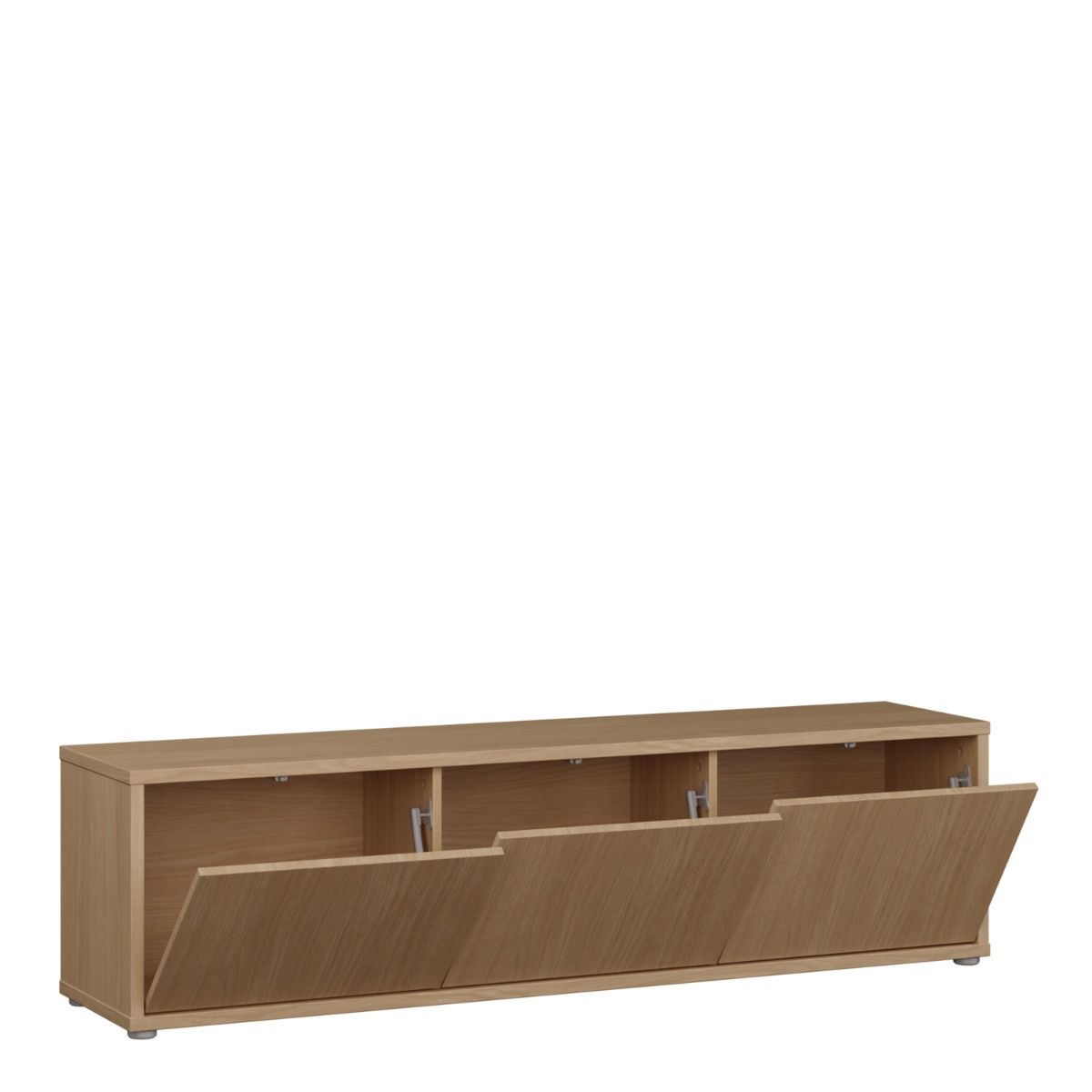 Alice Springs Wide TV Cabinet With 3 Push To Open Doors In Elegancia Oak - Price Crash Furniture