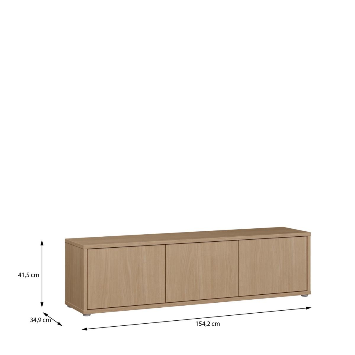 Alice Springs Wide TV Cabinet With 3 Push To Open Doors In Elegancia Oak - Price Crash Furniture