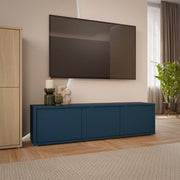 Alice Springs Wide TV Cabinet With 3 Push To Open Doors In Night Blue - Price Crash Furniture