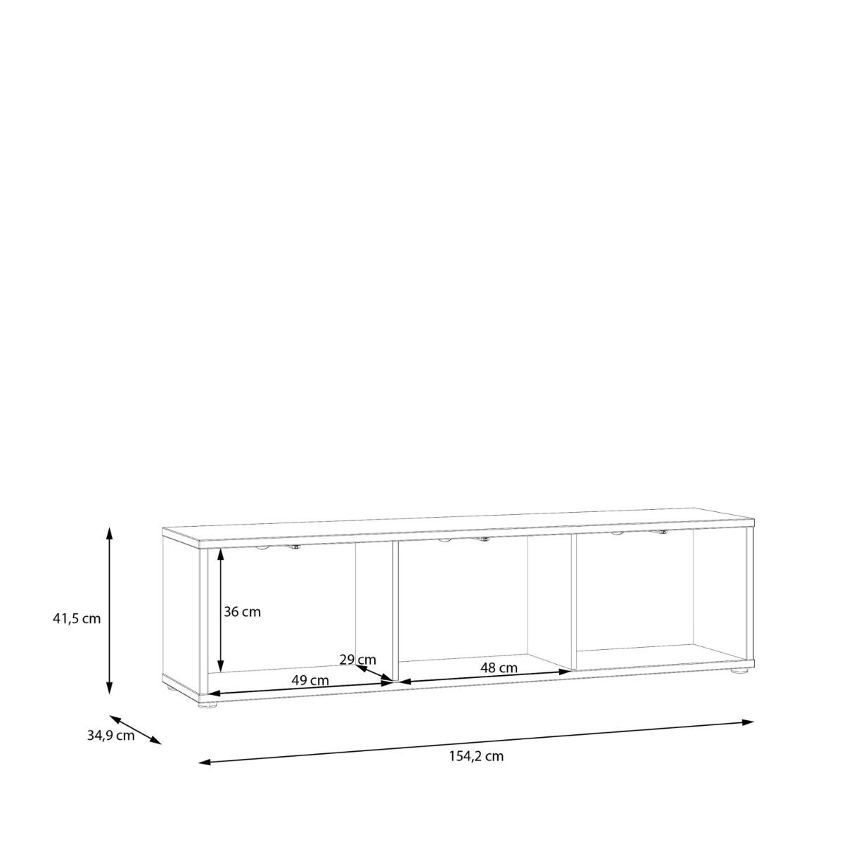 Alice Springs Wide TV Cabinet With 3 Push To Open Doors In Night Blue - Price Crash Furniture