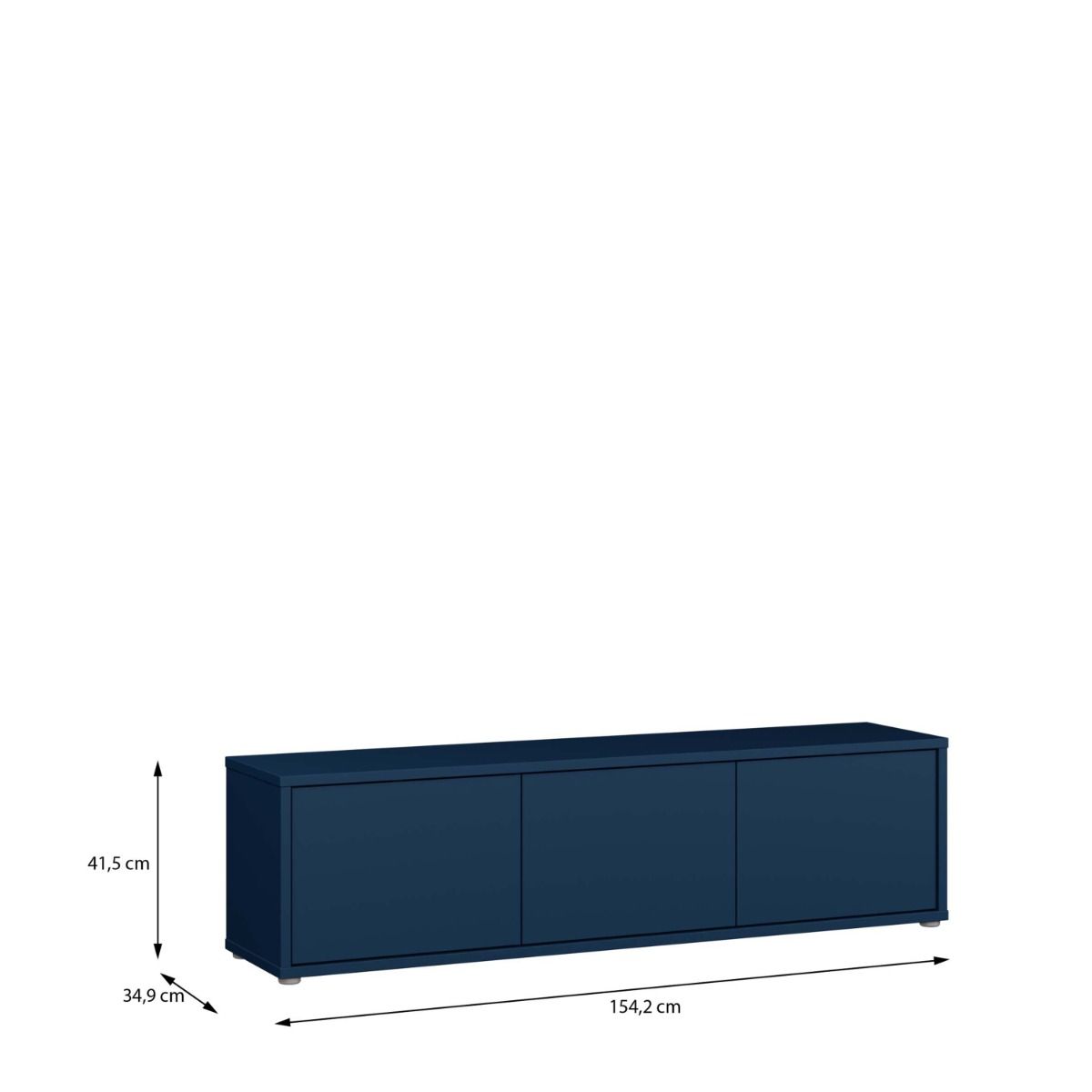 Alice Springs Wide TV Cabinet With 3 Push To Open Doors In Night Blue - Price Crash Furniture