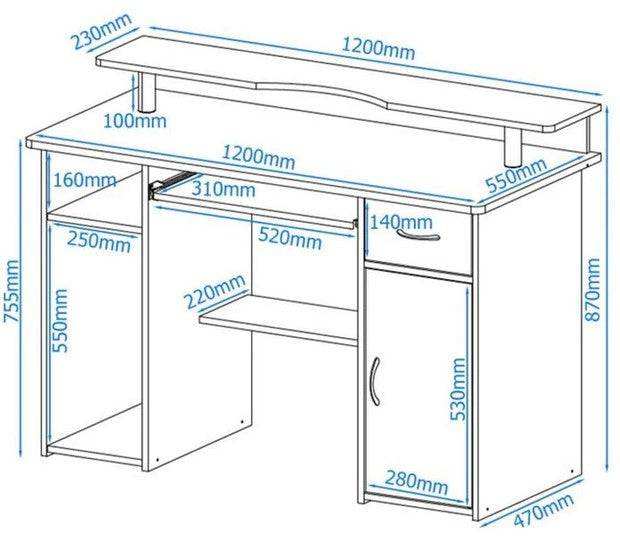 Alphason Albany Walnut Computer Desk - Price Crash Furniture