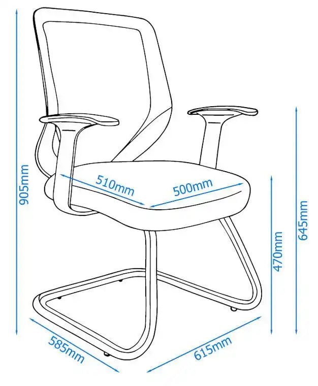 Alphason Atlanta Black Mesh Visitor Chair - Price Crash Furniture