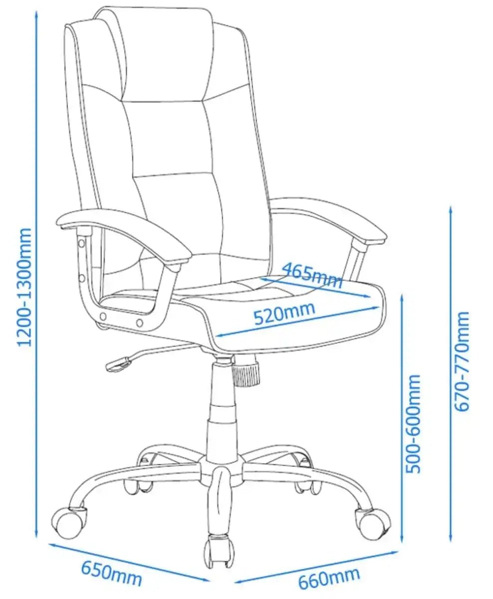Alphason Houston Black High Back Leather Faced Executive Chair - Price Crash Furniture