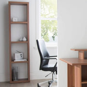 Alphason Maine Walnut Effect 4 shelf Narrow Bookcase - Price Crash Furniture