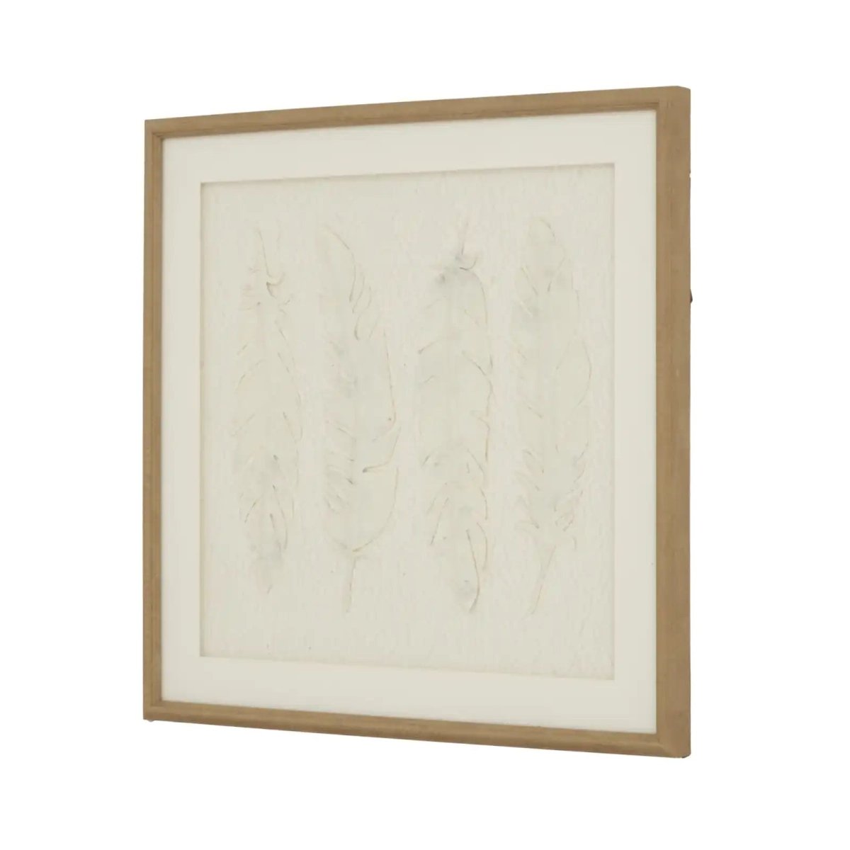 Alta White Feathers Art Mounted In Beaded Frame - Price Crash Furniture