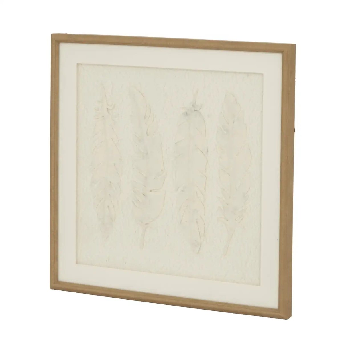 Alta White Feathers Art Mounted In Beaded Frame - Price Crash Furniture