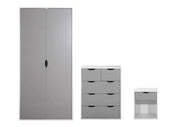 Alton Large 3 Piece Bedroom Set in Grey and White by TAD - Price Crash Furniture