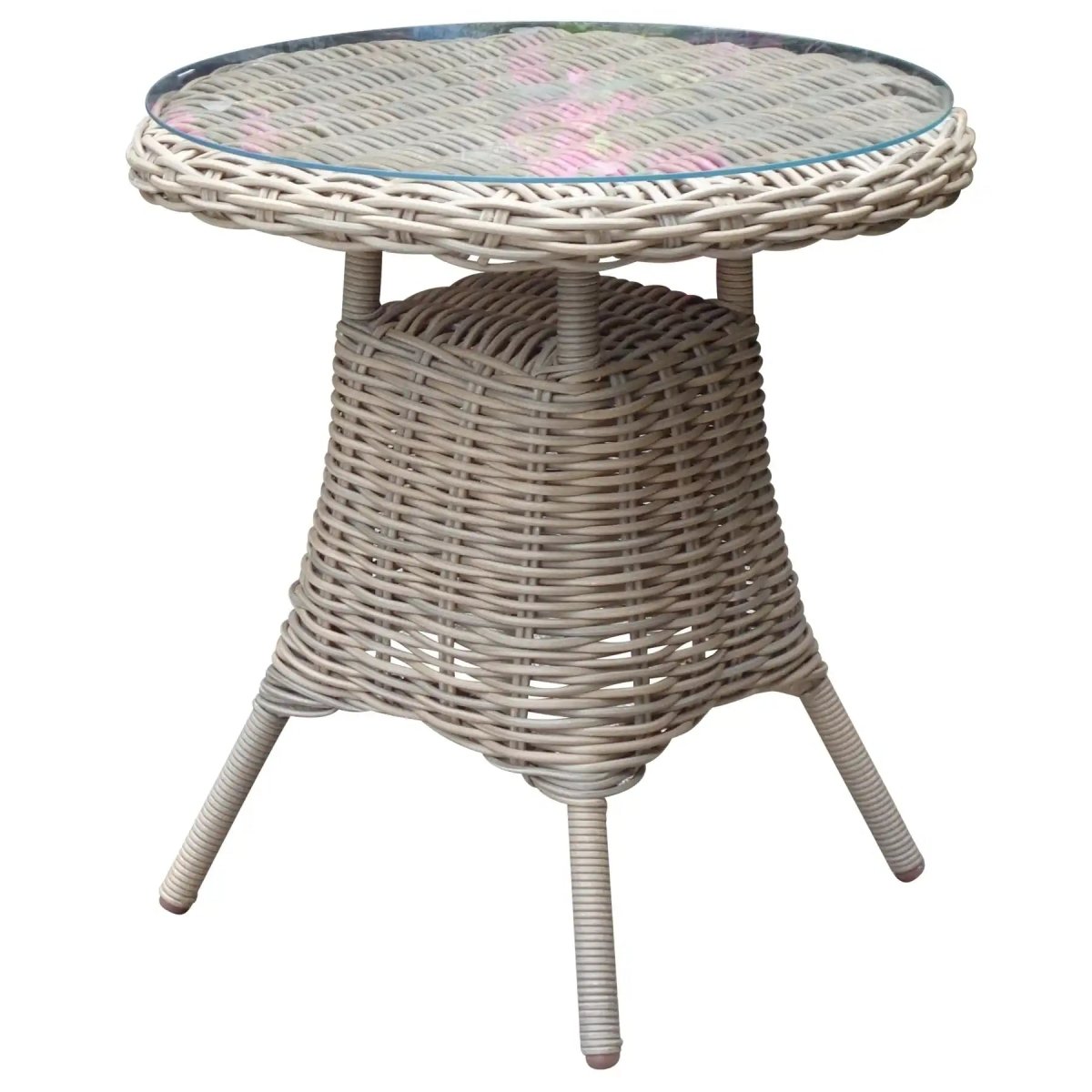 Amalfi Collection Outdoor Bistro Table With Glass Top - Price Crash Furniture