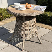 Amalfi Collection Outdoor Bistro Table With Wood Top - Price Crash Furniture