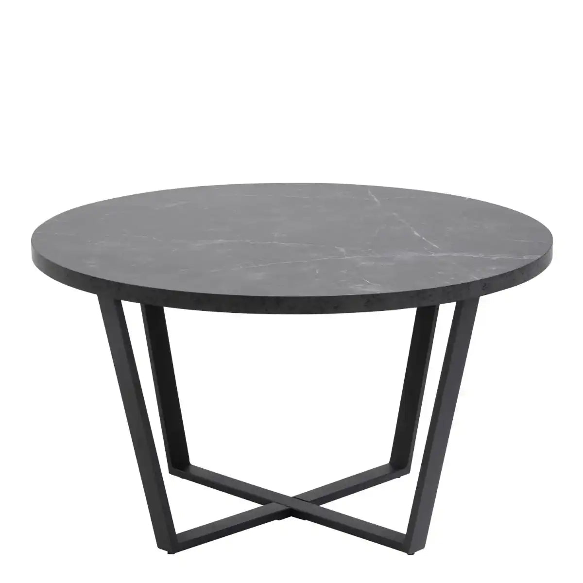 Amble Round Coffee Table With Black Marble Effect Top - Price Crash Furniture