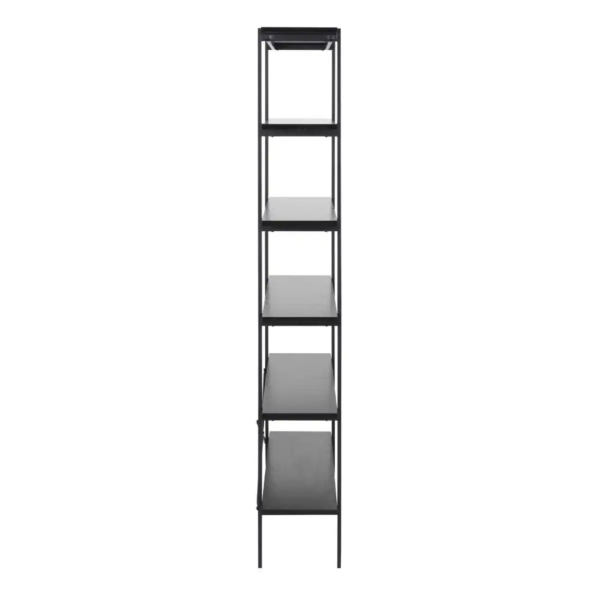 Angus Bookcase With 5 Shelves In Black - Price Crash Furniture