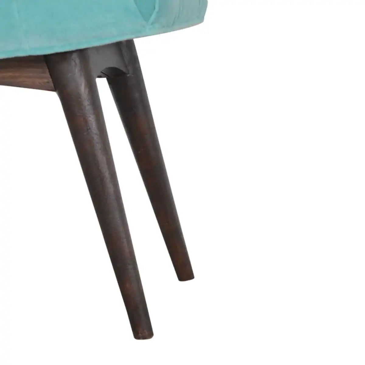 Aqua Cotton Velvet Curved Bench - Price Crash Furniture