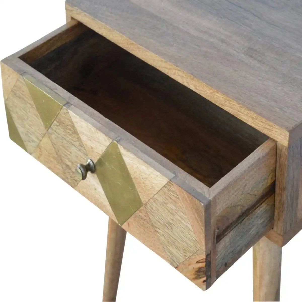 ArtHaus Collection Brass Inlay 1 Drawer Bedside - Price Crash Furniture
