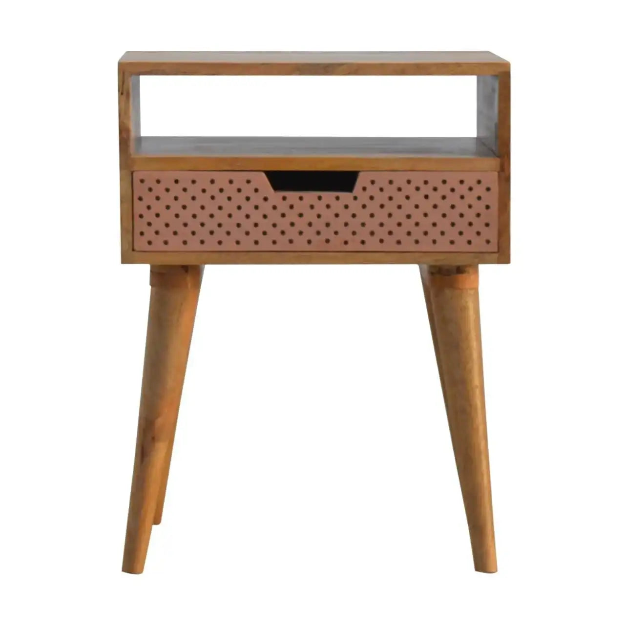 ArtHaus Collection Perforated Copper Front Bedside Table - Price Crash Furniture