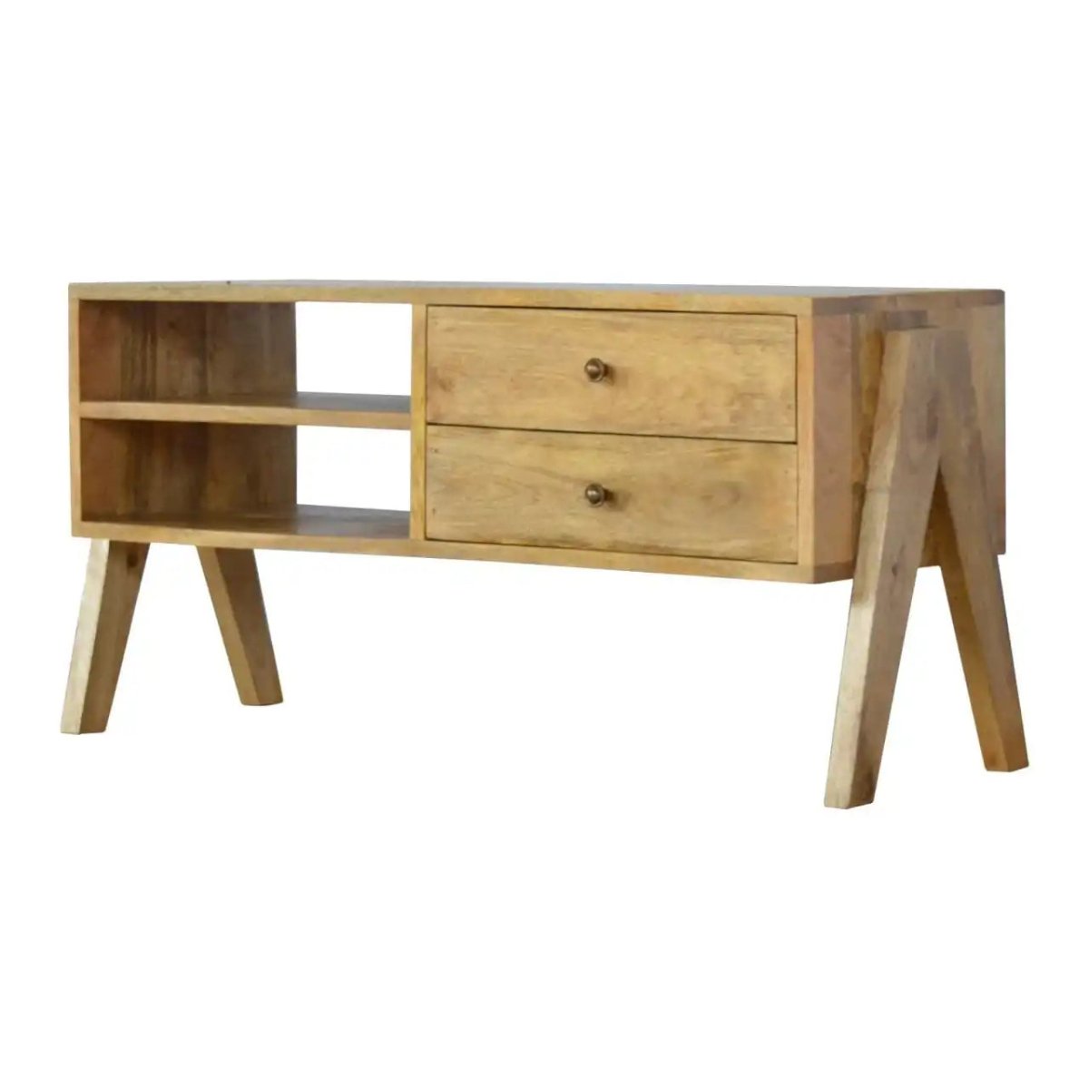 ArtHaus Collection V - Shaped Nordic Style 2 Drawer Media Unit - Price Crash Furniture