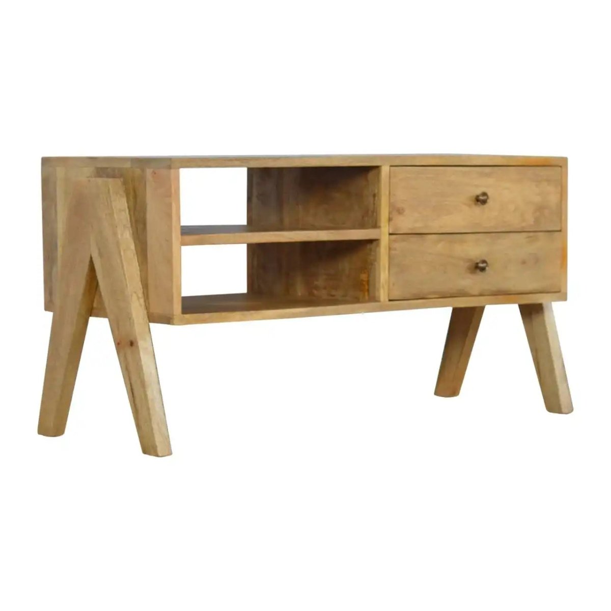 ArtHaus Collection V - Shaped Nordic Style 2 Drawer Media Unit - Price Crash Furniture