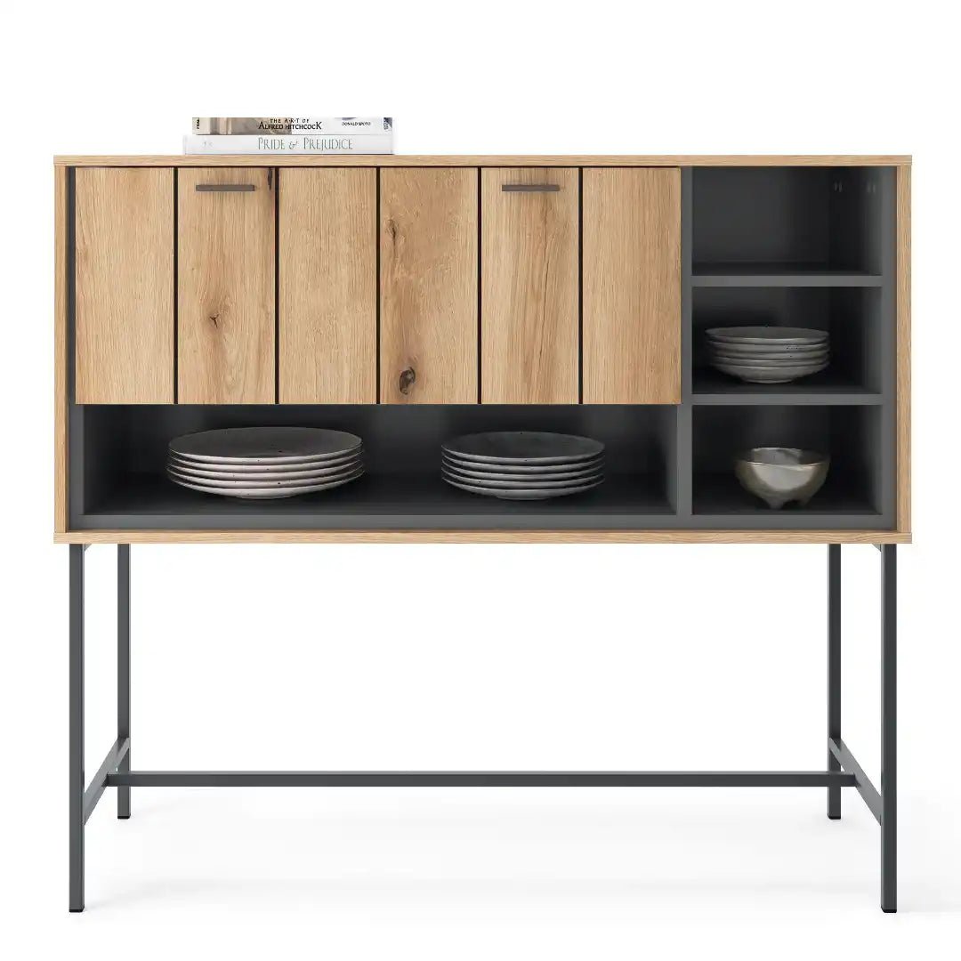 Arundel Bar Table with 1 Flap in Oak/Grey - Price Crash Furniture