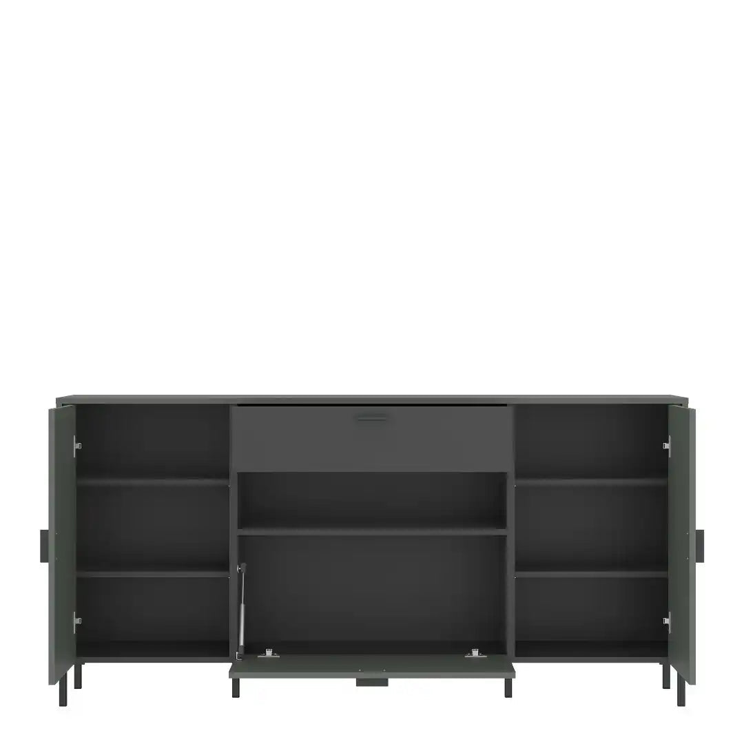 Arundel Sideboard 2 Door 1 Flap 1 Drawer in Green/Grey - Price Crash Furniture
