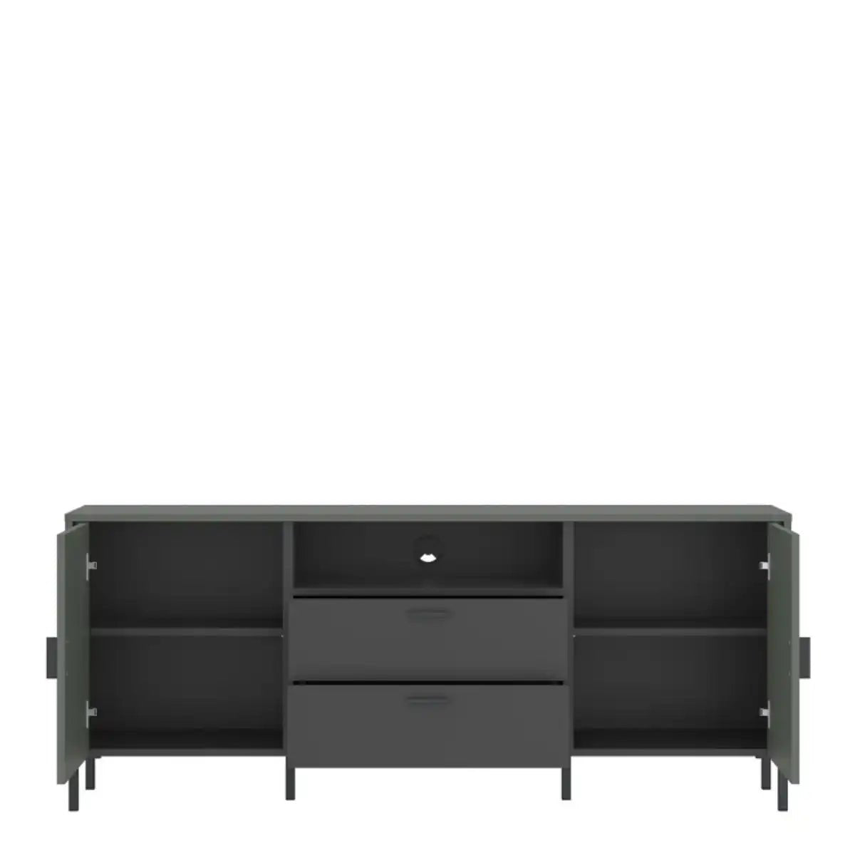 Arundel TV Cabinet 2 Door 2 Drawer 158cm Wide In Green/Grey - Price Crash Furniture