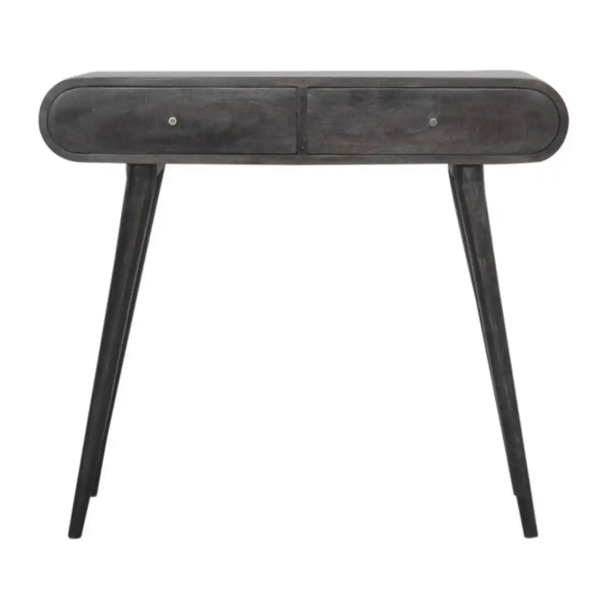 Ash Black Curved Edge Console Table - Price Crash Furniture