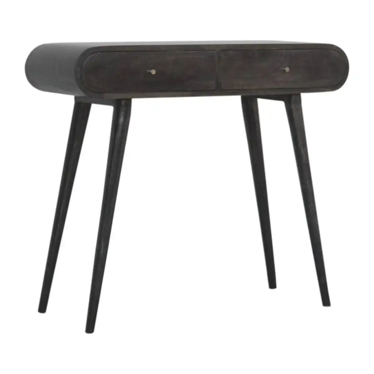 Ash Black Curved Edge Console Table - Price Crash Furniture