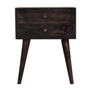 Ash Black Modern Solid Wood Bedside Table Unit - Price Crash Furniture