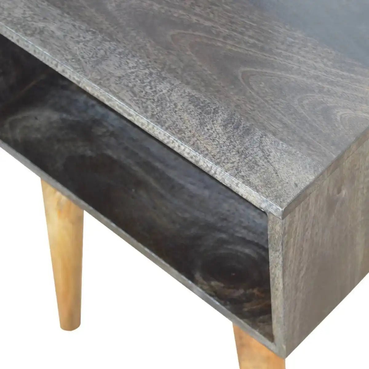 Ash Black Open Bedside - Price Crash Furniture