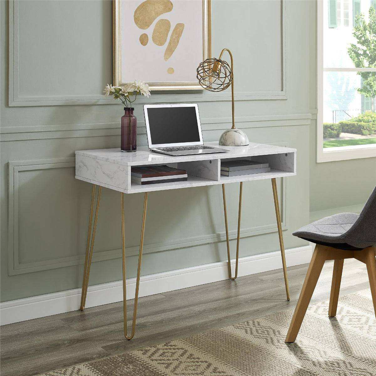 Athena Desk in White by Dorel Novogratz - Price Crash Furniture