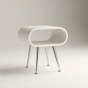 Auckland White & Chrome Side Table by Jual Furnishings - Price Crash Furniture