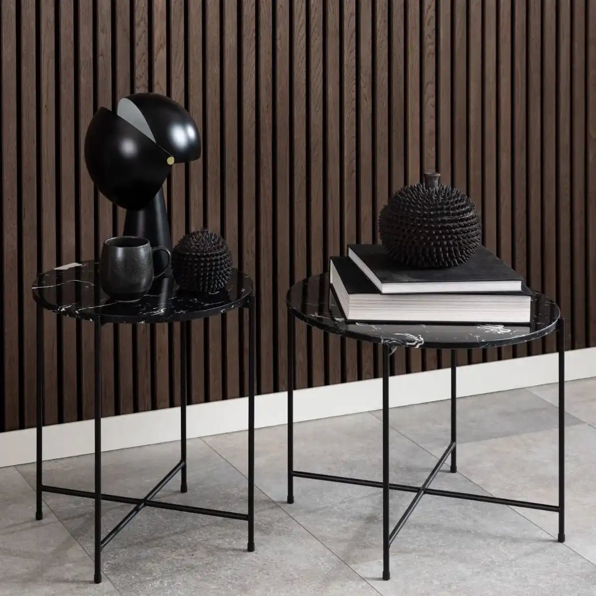 Avila Small Side Table With Black Marble Effect - Price Crash Furniture