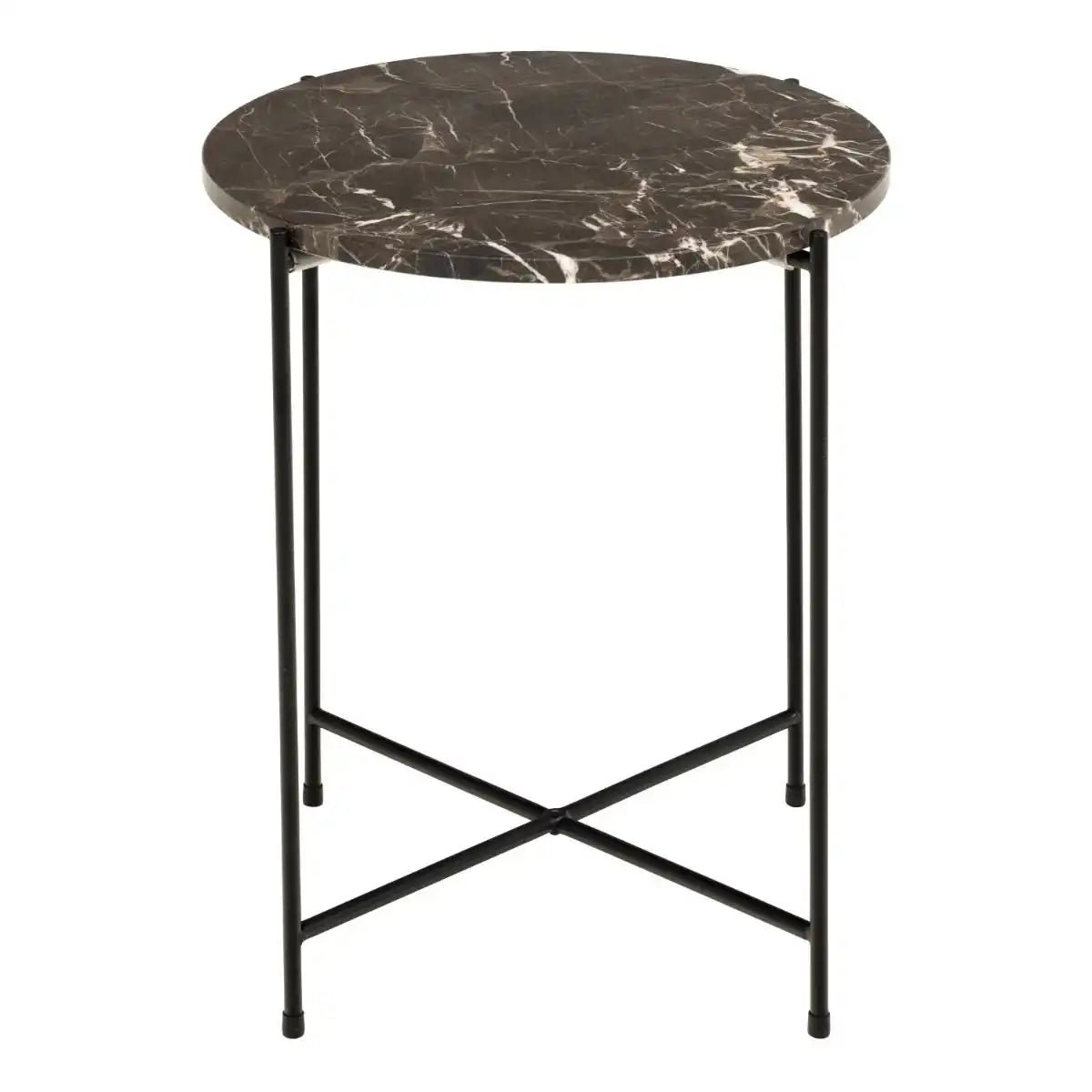 Avila Small Side Table With Brown Marble Effect - Price Crash Furniture