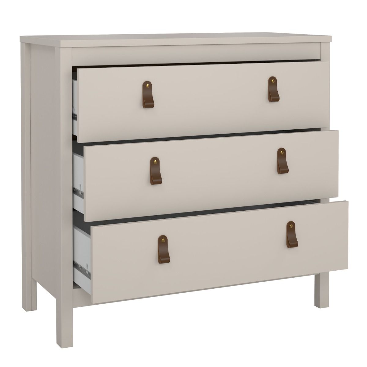 Barcelona 3 Drawer Chest of Drawers In Cashmere - Price Crash Furniture