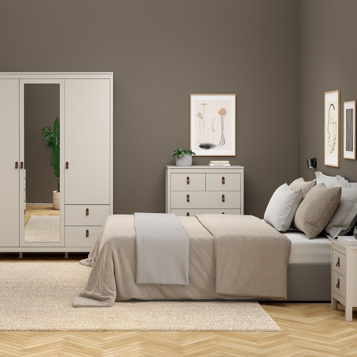Barcelona 3+2 5 Drawer Chest of Drawers In Cashmere - Price Crash Furniture