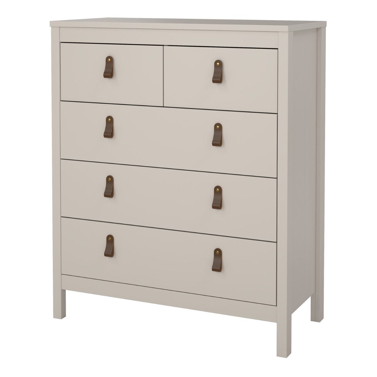 Barcelona 3+2 5 Drawer Chest of Drawers In Cashmere - Price Crash Furniture