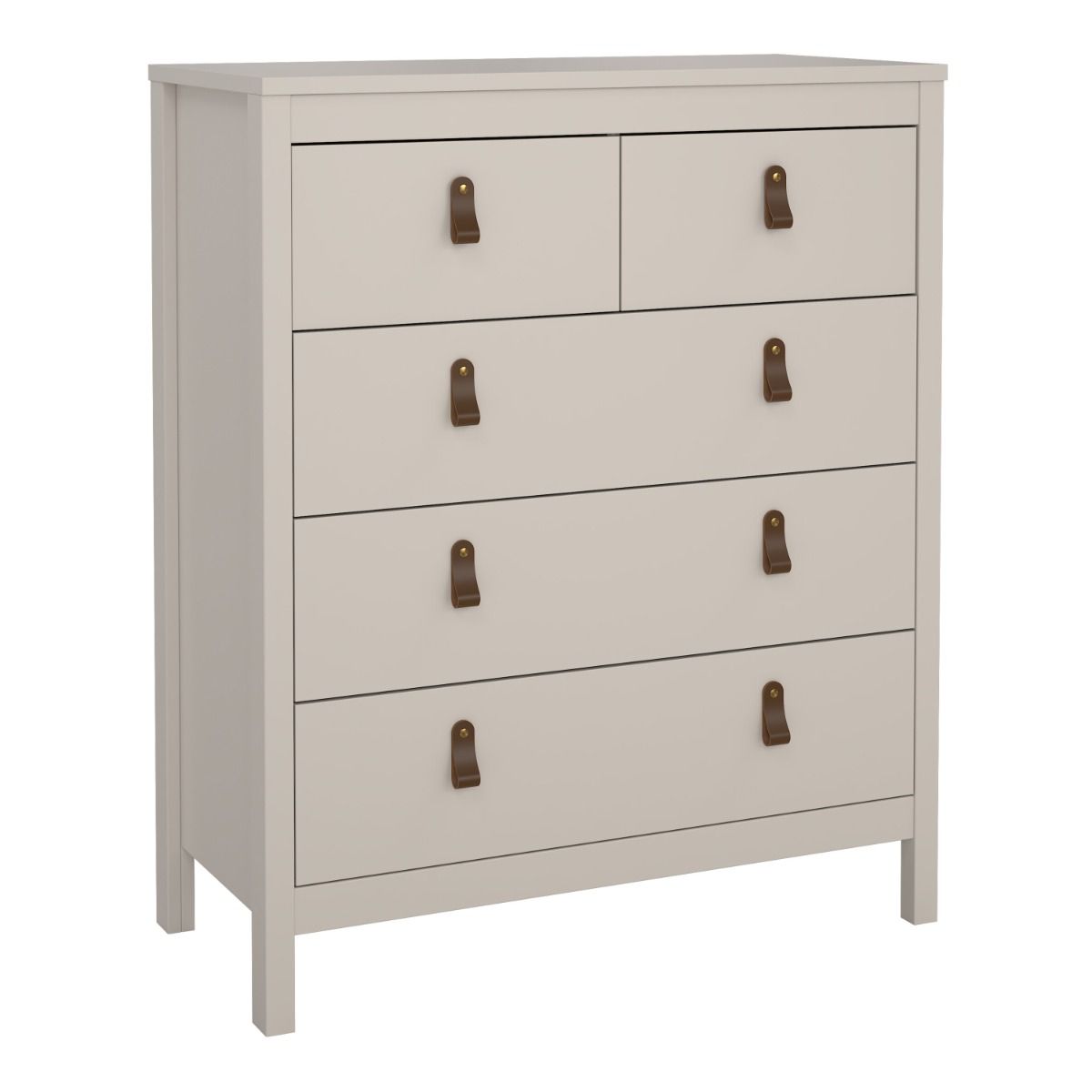 Barcelona 3+2 5 Drawer Chest of Drawers In Cashmere - Price Crash Furniture
