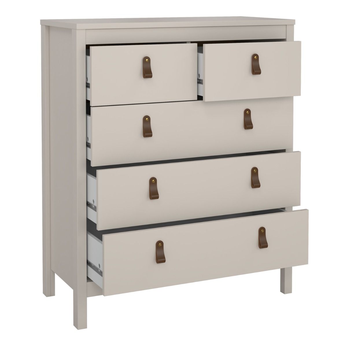 Barcelona 3+2 5 Drawer Chest of Drawers In Cashmere - Price Crash Furniture