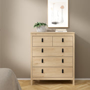 Barcelona 5 Drawer Chest of Drawers Unit In Jackson Hickory Oak - Price Crash Furniture