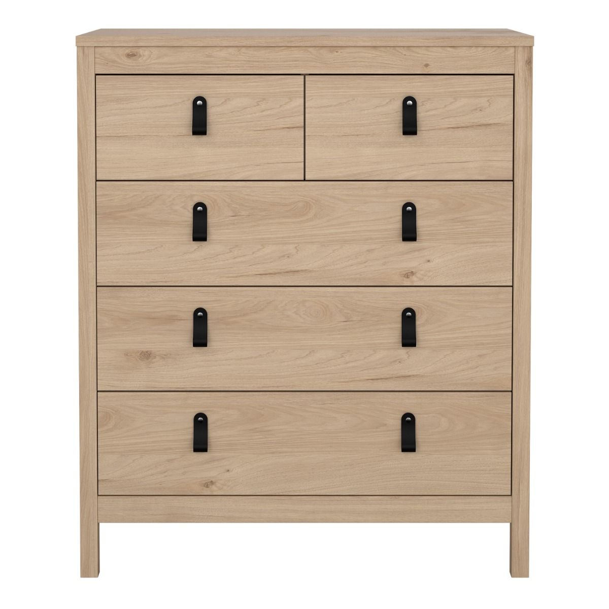 Barcelona 5 Drawer Chest of Drawers Unit In Jackson Hickory Oak - Price Crash Furniture